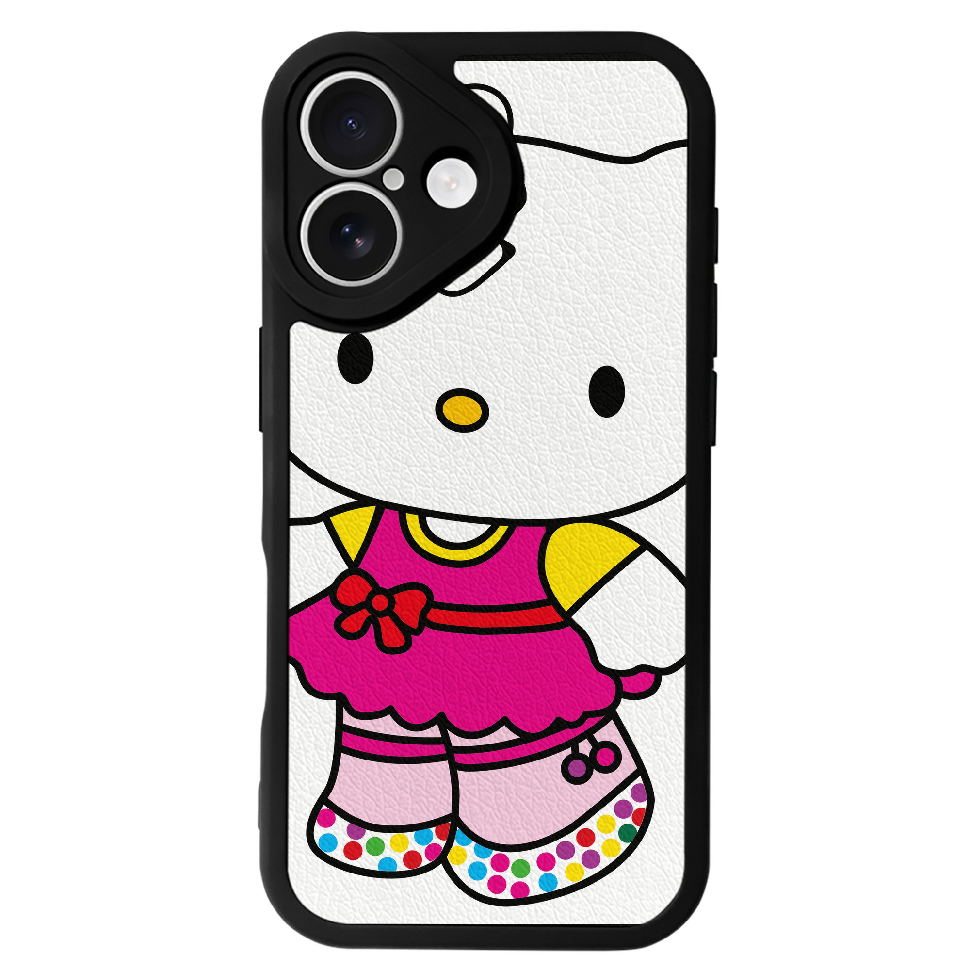 （画像用） Hello Kitty ハローキティ 【iPhone 16シリーズ対応】シリコンスマホケース（レザー調） 材質：シリコン